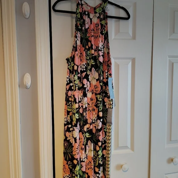 Nordstrom Rack London Times Black Floral Print Mock Neck Jumpsuit 16 - Picture 3 of 14